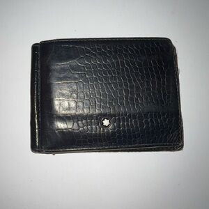 Montblanc Black Croc-Embossed Leather Money Clip